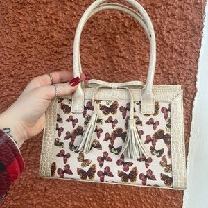 Liz Claiborne Handbag Purse Tassels & Butterflies